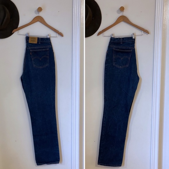 🔥Rare🔥 LEVI’S Orange Tab 619 Straight Leg High Rise Dark Wash Jeans 🇨🇦 - Picture 3 of 16